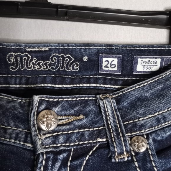 Miss Me Women's Bootcut Embellished Pockets Medium Wash Denim Jeans Size 26 - Picture 11 of 13